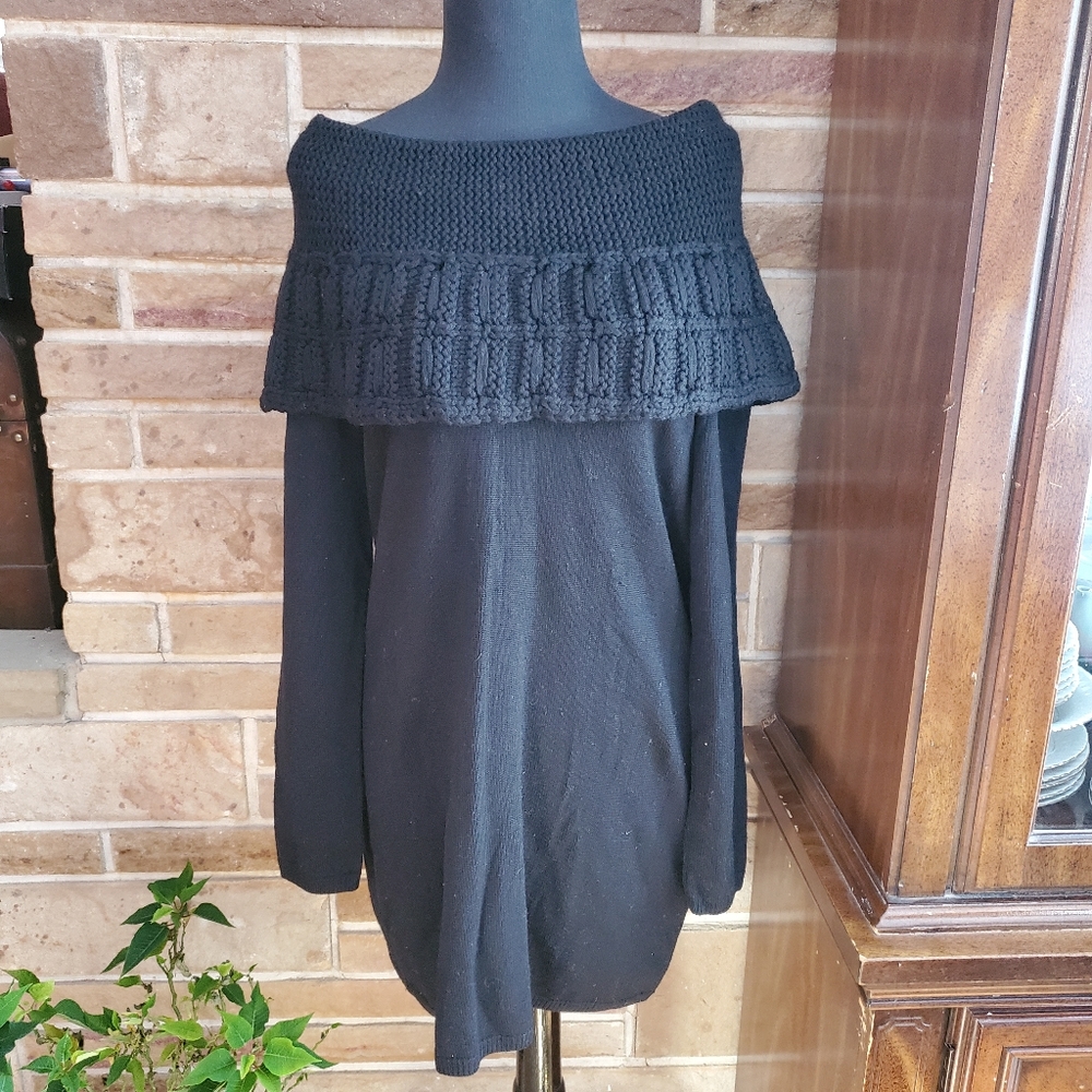 Elie Tahari Merino Wool Cable Knit Sweater Dress